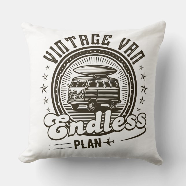 Vintager Van-Endless-Plan Kissen (Vorderseite)