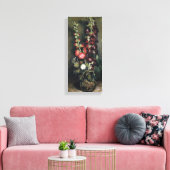 Vintager Van Gogh Vase mit Hollyhocks Leinwanddruck (Insitu (Wohnzimmer))