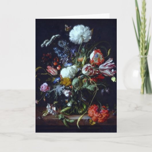 Vintager Vase Blumen durch de Heem Card Karte (Vorderseite)