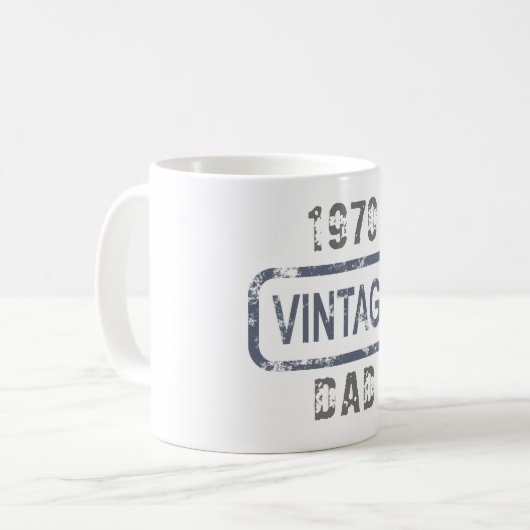 Vintager Vater Anpassbarer Text Kaffeetasse (Vorderseite Links)