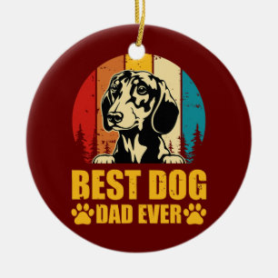 Vintager Vater für den besten Hund je Vatertag Keramik Ornament