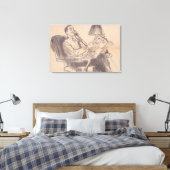 Vintager Vater in Zeitungen Leinwanddruck (Insitu (Schlafzimmer))