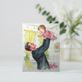 Vintager Vater mit Kindervatertag Feiertagskarte (Stehend Vorderseite)