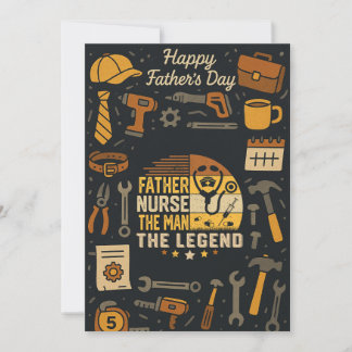 Vintager Vater nährt den Mann Legend Life Garden Einladung