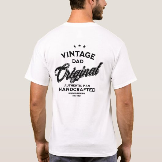 Vintager Vater Originaler T - Shirt Zurück drucken (Rückseite)