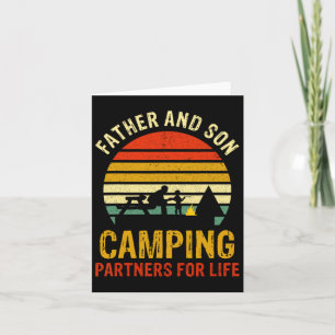 Vintager Vater und Sohn Camping Partner für Lebens Karte
