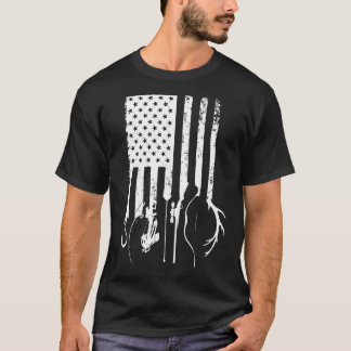 Vintager Vater Vathers Day American Flag Jagd T-Shirt