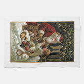 Vintager Vater Weihnachten Geschenke für Kinder Geschirrtuch (Horizontal)