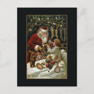 Vintager Vater Weihnachten Geschenke für Kinder Postkarte
