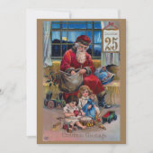 Vintager Vater Weihnachten mit Kindern (Vorderseite)