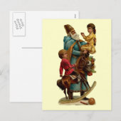 Vintager Vater Weihnachten Postkarte (Vorne/Hinten)