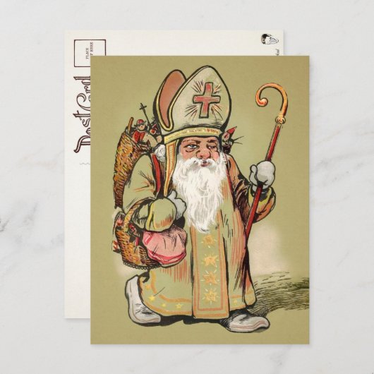 Vintager Vater Weihnachten Postkarte (Vorne/Hinten)
