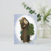 Vintager Vater Weihnachten Postkarte (Stehend Vorderseite)