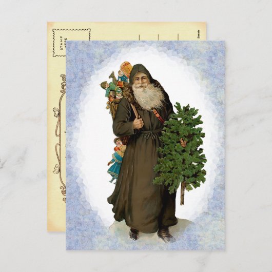 Vintager Vater Weihnachten Postkarte (Vorne/Hinten)