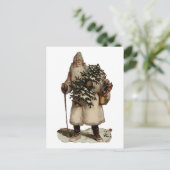 Vintager Vater Weihnachten Postkarte (Stehend Vorderseite)