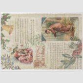 Vintager Vater Weihnachten und Musik Ephemera Seidenpapier (Vorderseite)