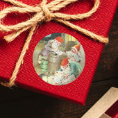 Vintager Vater Weihnachten Weihnachtsmann Elf Gesc Runder Aufkleber