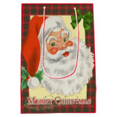 Vintager Vater Weihnachts Retro Mittlere Geschenktüte (Rückseite)