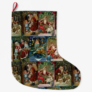 Vintager Vater-Weihnachtskalender Großer Weihnachtsstrumpf