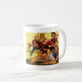 Vintager Vatertag, Fußballkinder und Familienhund Kaffeetasse (VorderseiteRechts)