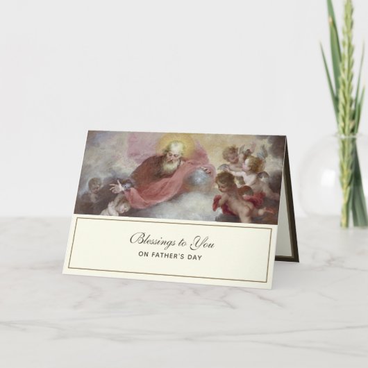 Vintager Vatertag Katholische Religiöse Karte (Vorderseite)