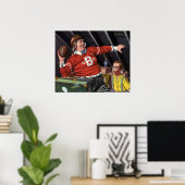 Vintager Vatertag, Sportfußball-Vater und Sohn Poster (Heimbüro)