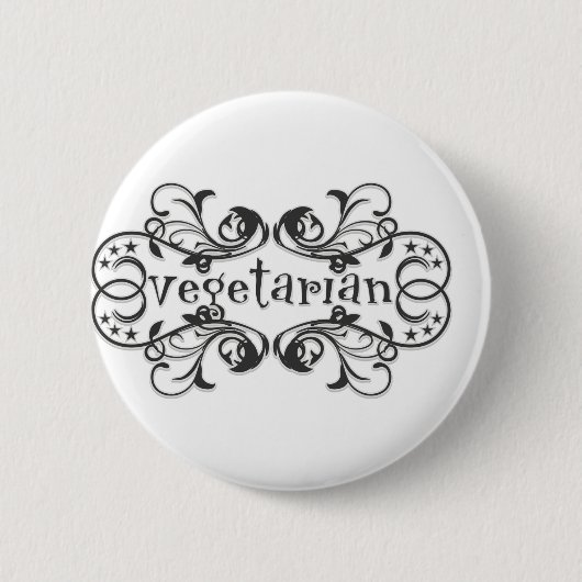 Vintager Vegetarier Button (Vorderseite)