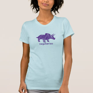 Vintager vegetarischer Triceratops lila T-Shirt