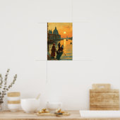 Vintager Venedig-Sonnenuntergang Poster (Küche)