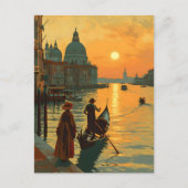 Vintager Venedig-Sonnenuntergang Postkarte (Vorderseite)