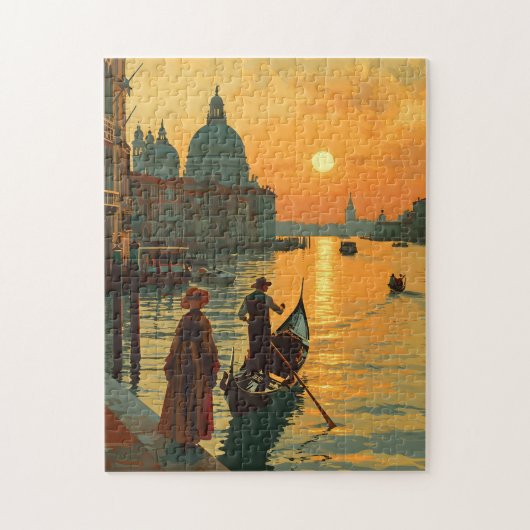 Vintager Venedig-Sonnenuntergang Puzzle (Vertikal)