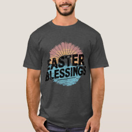 Vintager verblassener Sonnenuntergang Ostersegnung T-Shirt