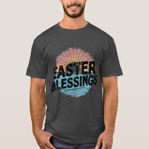 Vintager verblassener Sonnenuntergang Ostersegnung T-Shirt