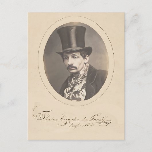 Vintager Verbrecherdieb und Burglar-Tasse Postkarte (Vorderseite)