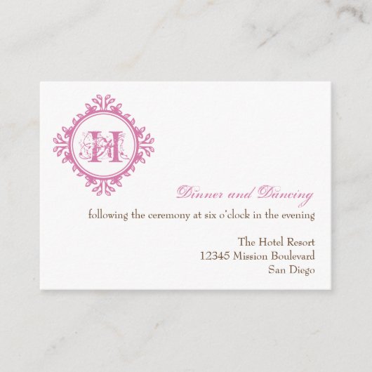 Vintager Verfall rosa Hochzeitszeitszelt Begleitkarte (Vorderseite)