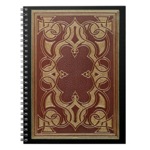 Vintager vergoldeter lederner Bucheinband Notizblock