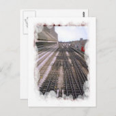 Vintager Verkehr - divergierende Gleise Postkarte (Vorne/Hinten)