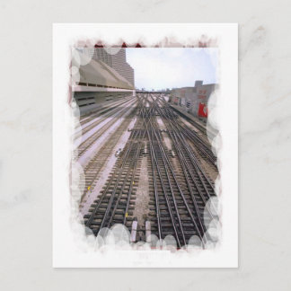 Vintager Verkehr - divergierende Gleise Postkarte