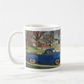 Vintager Verkehr, klassischer Blauer LKW Kaffeetasse (Links)