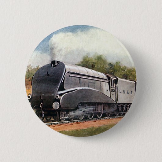 Vintager Verkehr, moderner Silberkugelzug Button (Vorderseite)