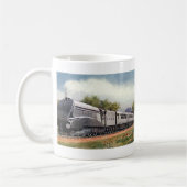 Vintager Verkehr, moderner Silberkugelzug Kaffeetasse (Links)