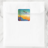 Vintager Verkehr Quadratischer Aufkleber (Tasche)