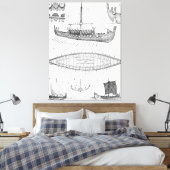 Vintager Verlauf und Diagramm der Seeschifffahrt Leinwanddruck (Insitu (Schlafzimmer))