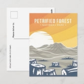 Vintager versteinerter Wald Nationalpark Arizona Postkarte (Vorne/Hinten)