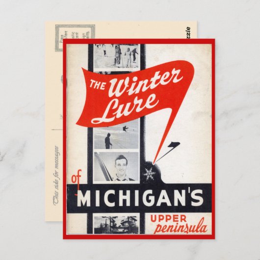 Vintager Vertrieb, Michigans, Oberhalbinsel Postkarte (Vorne/Hinten)