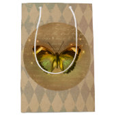Vintager verzauberter Schmetterling Mittlere Geschenktüte (Vorderseite)