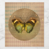 Vintager verzauberter Schmetterling Weinetikett (Einzelnes Label)