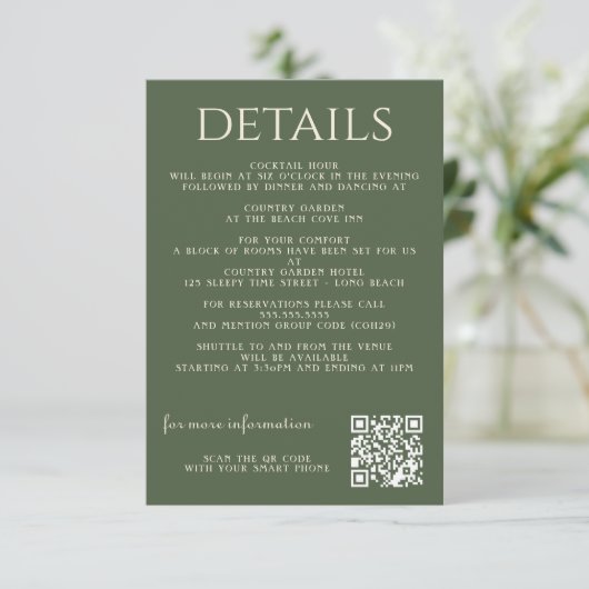 Vintager verzauberter Wald Begleitkarte (Stehend Vorderseite)