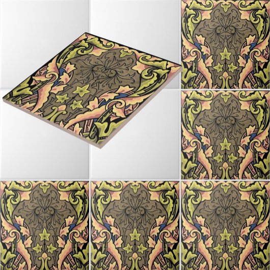 Vintager Verzierter Jugendstil Fliese