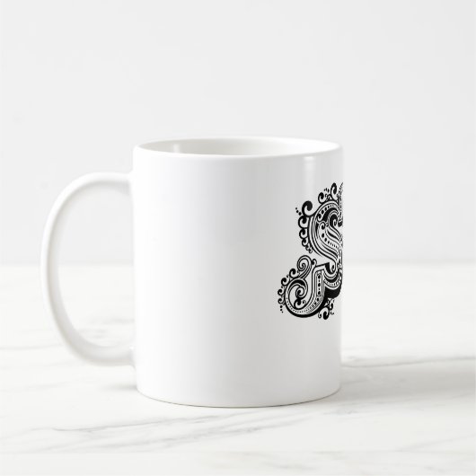 Vintager Verzierter Letter-S-Monogramm Kaffeetasse (Links)
